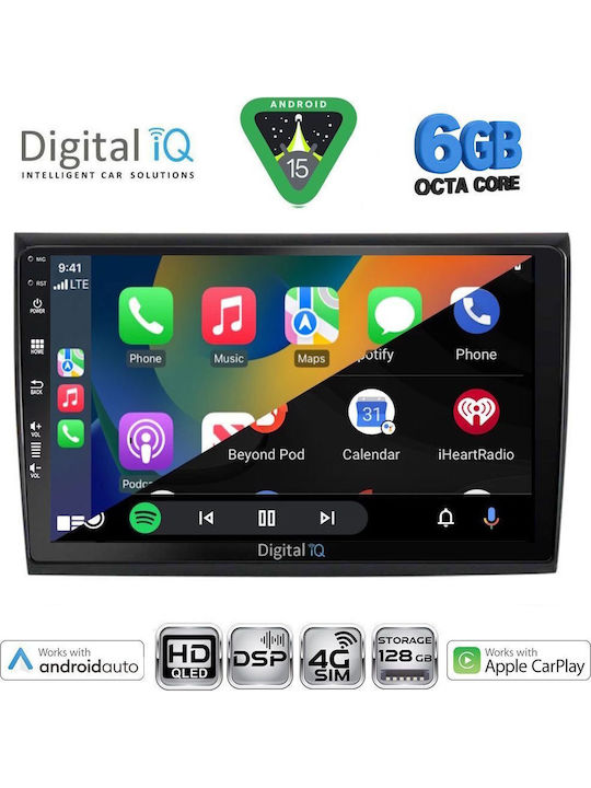 Digital IQ Car Audio System for Fiat Bravo 2007-2019 (Bluetooth/USB/WiFi/GPS/Apple CarPlay/Android Auto) with 9" Touch Screen