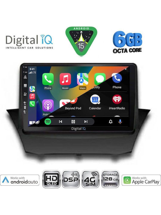 Digital IQ Car Audio System for Ford Fiesta 2008-2017 (Bluetooth/USB/WiFi/GPS/Apple CarPlay/Android Auto) with 9" Touch Screen
