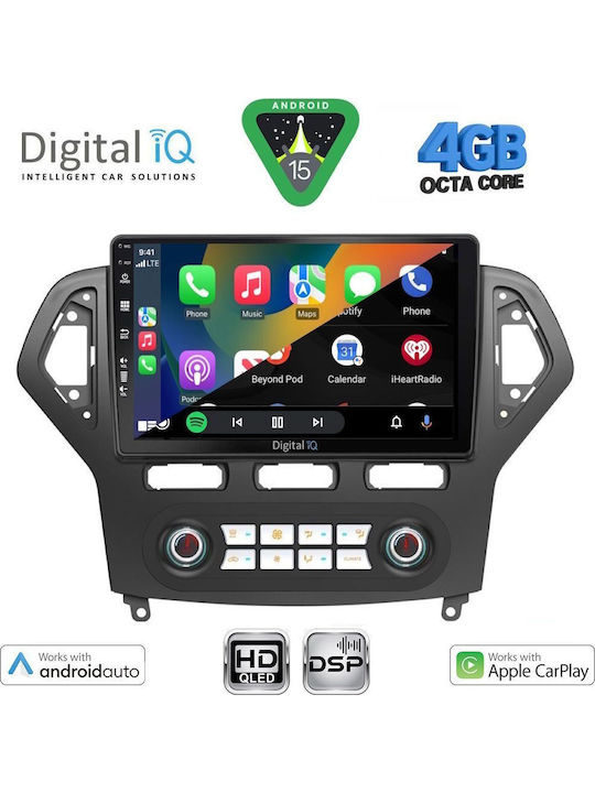 Digital IQ Car Audio System for Ford Mondeo 2007-2011 with Clima (Bluetooth/USB/WiFi/GPS/Apple CarPlay/Android Auto) with 10" Touch Screen