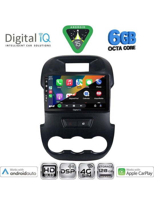 Digital IQ Car Audio System for Ford Ranger 2011-2015 (Bluetooth/USB/WiFi/GPS/Apple CarPlay/Android Auto) with 9" Touch Screen