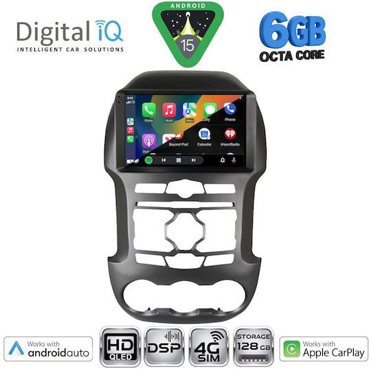 Digital IQ Ηχοσύστημα Αυτοκινήτου για Ford Ranger 2011-2015 (Bluetooth/USB/WiFi/GPS/Apple-Carplay/Android-Auto) με Οθόνη Αφής 9"