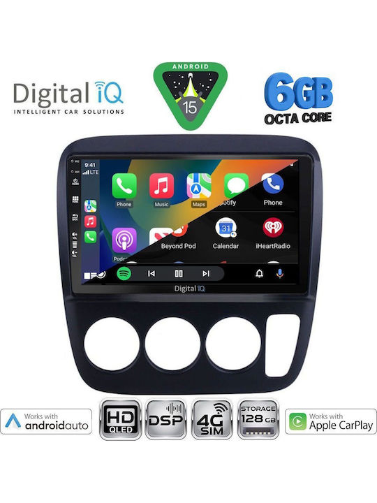 Digital IQ Car Audio System for Honda CR-V 1996-2006 with A/C (Bluetooth/USB/Wi-Fi/GPS/Apple CarPlay/Android Auto) with 9" Touch Screen