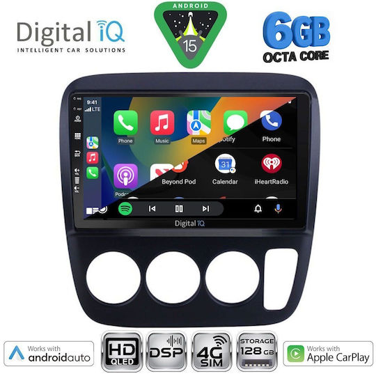 Digital IQ Car Audio System for Honda CR-V 1996-2006 with A/C (Bluetooth/USB/Wi-Fi/GPS/Apple CarPlay/Android Auto) with 9" Touch Screen