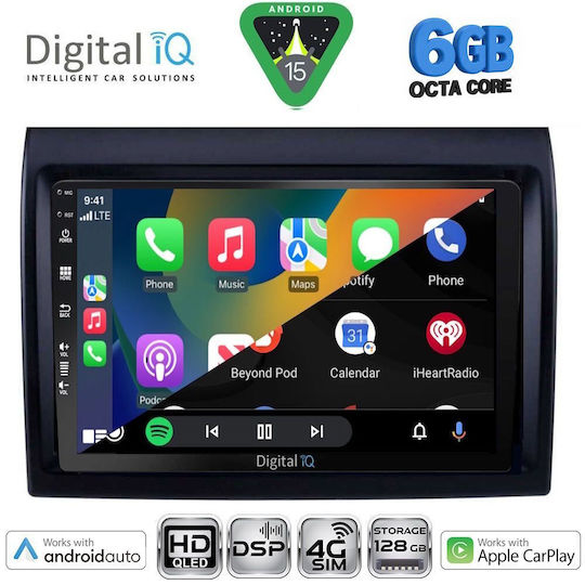 Digital IQ Car Audio System for Fiat Ducato 2006-2011 Bluetooth USB WiFi GPS Apple CarPlay Android Auto with 9" Touch Screen