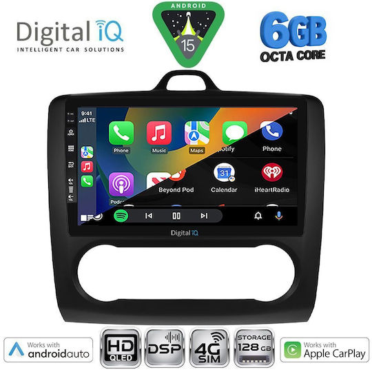 Digital IQ Car Audio System for Ford Focus 2005-2012 with Clima (Bluetooth/USB/WiFi/GPS/Apple CarPlay/Android Auto) with 9" Touch Screen