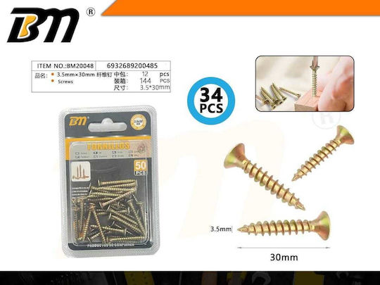 Wood Screws 3.5mm×30mm Set 12 Packs 34 Pieces 200485 6932689200485
