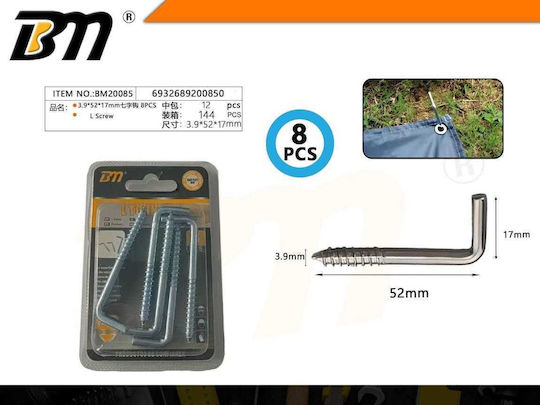 Tradesor Vierkant-Schraubhaken 3.9×52×17mm Hardcase-Set 12 Stücke 8 Stücke 200850 6932689200850