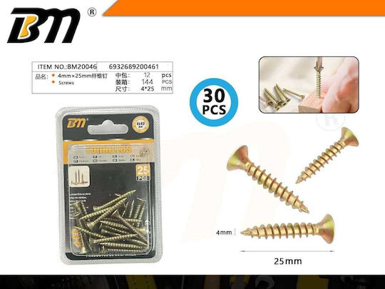 Wood Screws 4mm×25mm Set 12 Packs 30 Pieces 200461 6932689200461