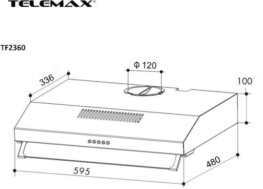 Telemax TF2360 Свободностоящ аспиратор 60cm Inox