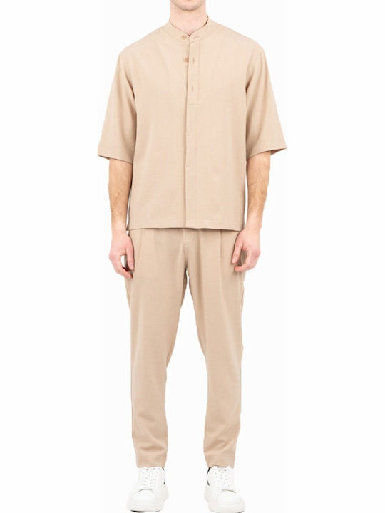 Μακρυμάνικo Overshirt Morrone Beige 300-26-MORRONE