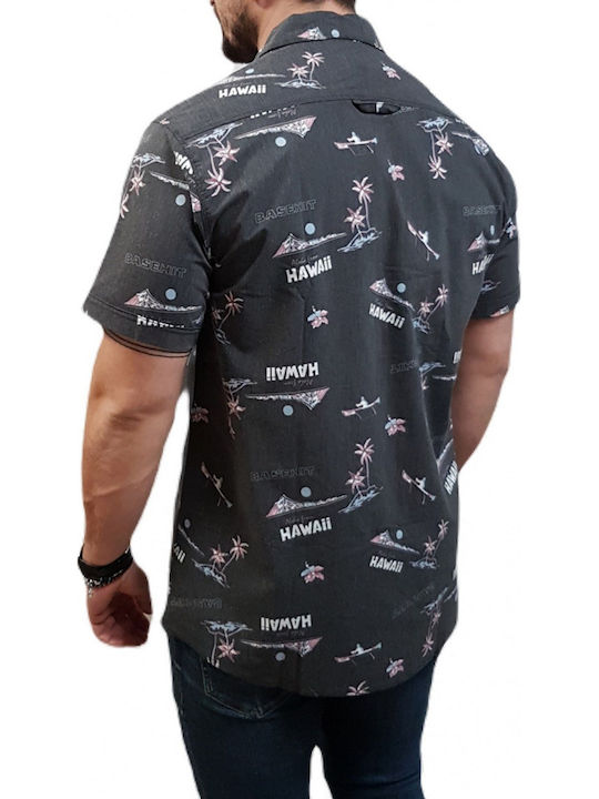 Short-sleeved Shirt Floral Black