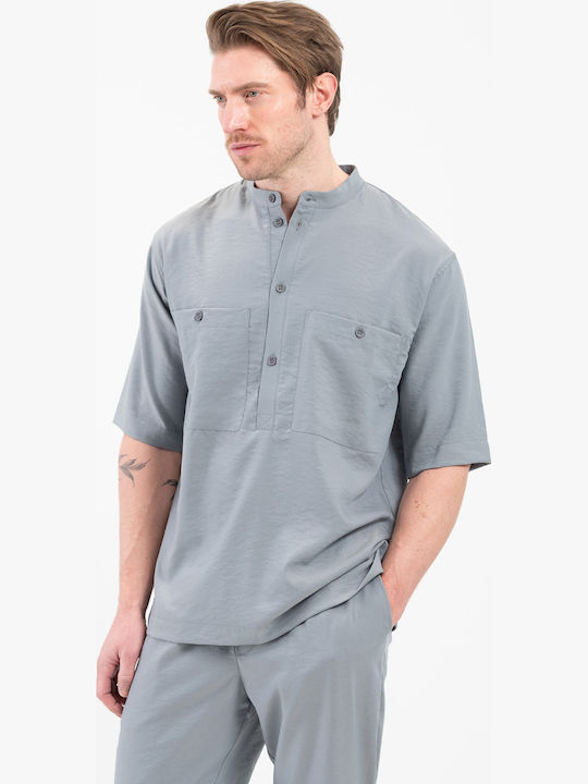 Дълъг Ръкав Overshirt с Прекалено Голяма Линия Sky