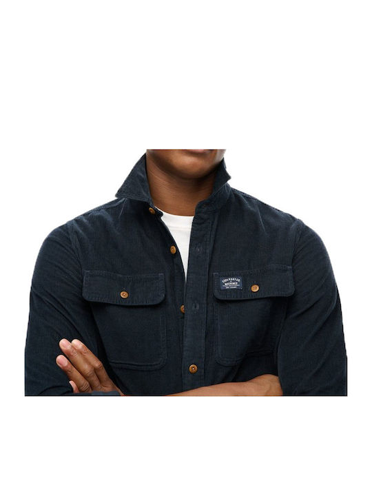 Long-sleeved Corduroy Shirt Eclipse Navy