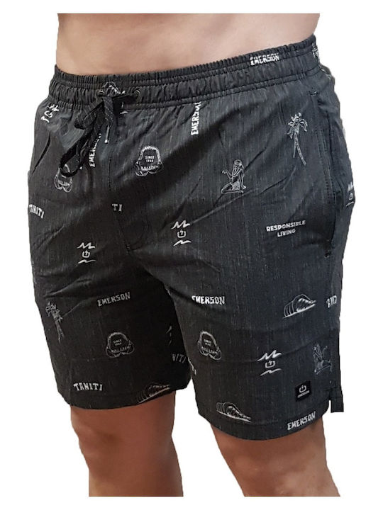 Men's Swimwear Shorts Black With Patterns