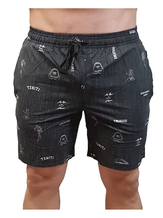Men's Swimwear Shorts Black With Patterns