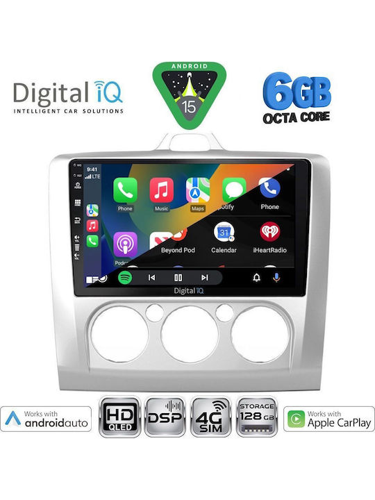 Digital IQ Car Audio System for Ford Focus 2005-2012 with A/C Bluetooth USB WiFi GPS Apple CarPlay Android Auto with 9" Touch Screen