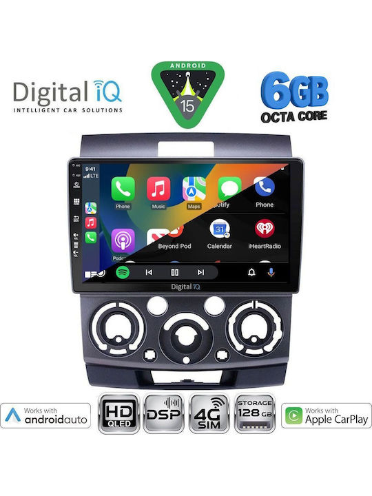 Digital IQ Car Audio System for Ford Ranger Mazda BT-50 2006-2011 (Bluetooth/USB/WiFi/GPS/Apple CarPlay/Android Auto) with 9" Touch Screen