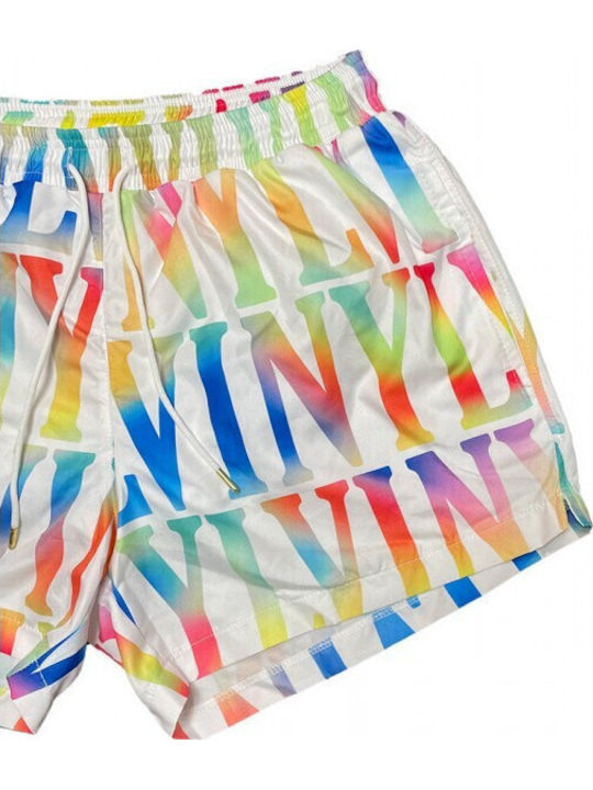 Men's Swimwear Shorts White with Patterns