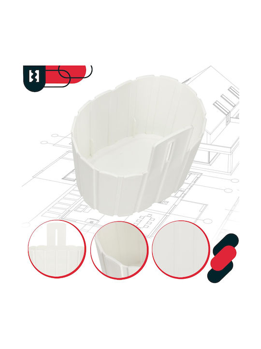 Kotarbau Σετ 4 Γλάστρες Πλαστικές Rustic White