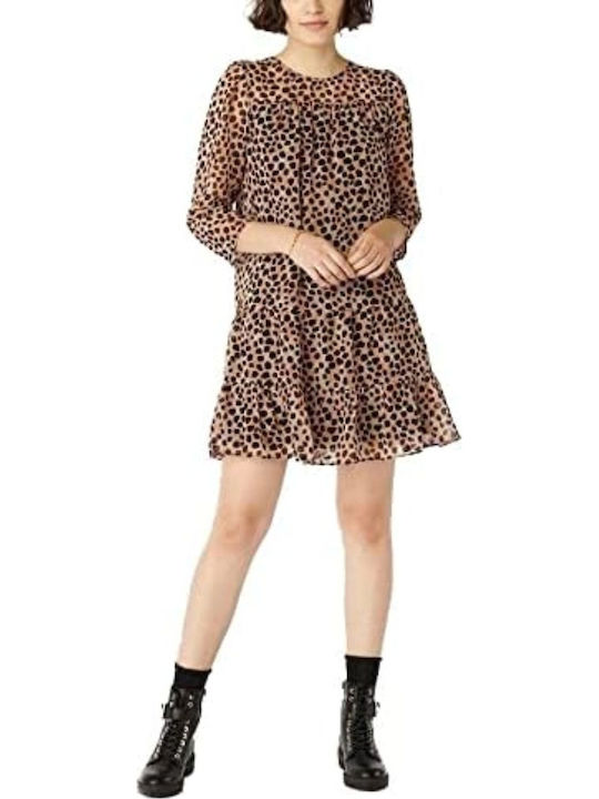 Naf Naf Women's Dress Roar Leopard Print Straight Loose M