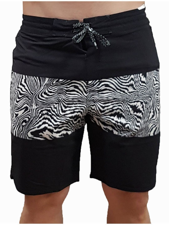 Men's Swimwear Bermuda Black with Patterns