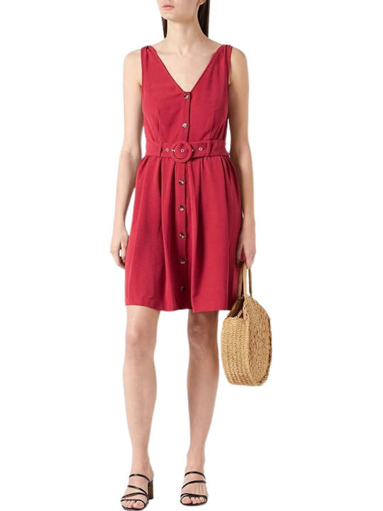 Naf Naf Stelle Damenkleid Mit Dickem Träger Rote Sommer Xxs