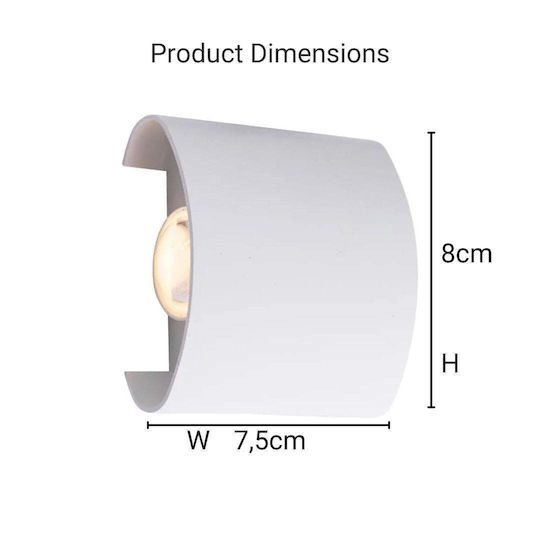 Alista Home Iluminat Exterior Montat Pe Perete Led Ip65 1w Cu Lumină Alb Cald