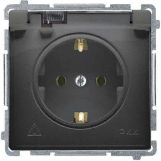 Simon Priză Electrică Simplă Rezistentă La Apă Neagră