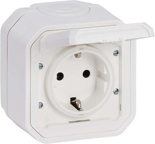 Legrand Plexo Единичен Електрически контакт Wi-Fi с Превключвател Бял