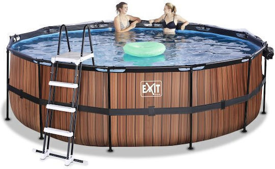 Exit Toys Round Wooden Swimming Pool 450x122cm Brown