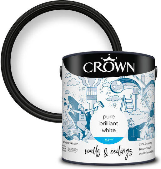 Интериорна Боя Crown Брилянтно Бяло 2.5л