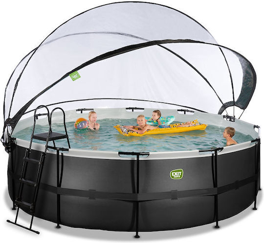 Exit Toys Кръгъл Басейн С Метална Рамка 488x122см Черен