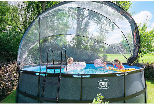 Exit Toys Stone Кръгъл Басейн С Метална Рамка 488x122см. Сив