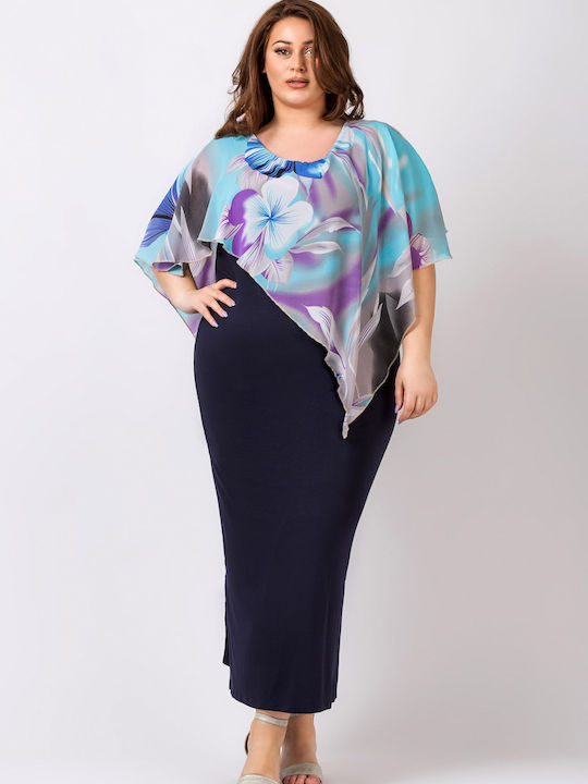 Große Größen Damenkleid Maxi Gemustert Tunika Luisa Plus Size