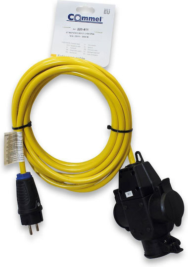 Удължителен Кабел с Дължина 5m Диаметър 3 x 1.5mm² и Заземяване Waterproof