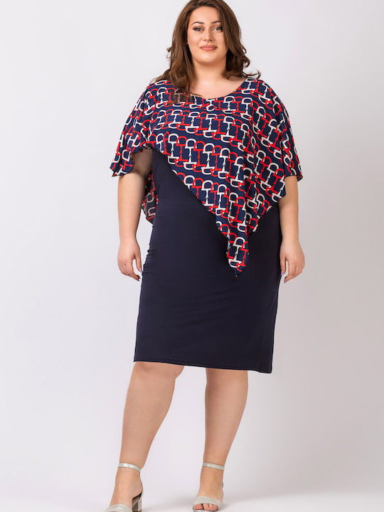 Sommer Midi Abendkleid Marineblau