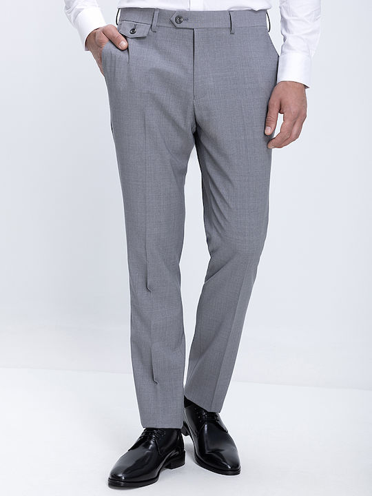 Elastic Trousers in Slim Fit Grey