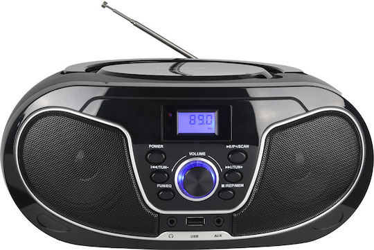 Telemax VT-832 Tragbares Soundsystem mit Bluetooth CD MP3 USB Radio Schwarz