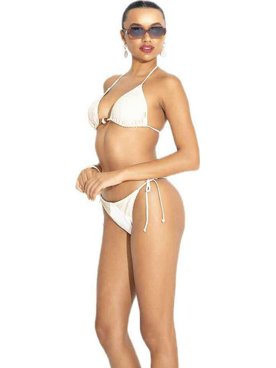 Bikini Τριγωνάκι C Cup με Ενίσχυση Μπεζ
