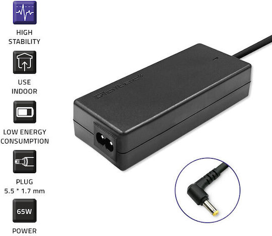 Qoltec Laptop Charger 65W 19V 3.42A for Acer without Power Cable