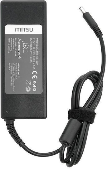 Mitsu Notebook 4.5x3.0 Pin Φορτιστής Laptop 90W 19.5V 4.62A για Dell με Αποσπώμενο Καλώδιο Τροφοδοσίας