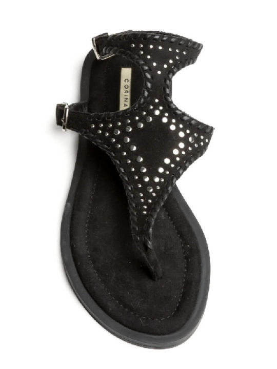 Damen Flache Schwarze Sandalen