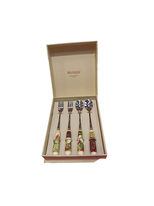 Brandani Set Christmas Ceramic Cutlery 2 Pieces