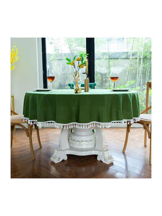 FRIPIA FRIPIA Tischdecke Rotunde Leinen Grün F180cm