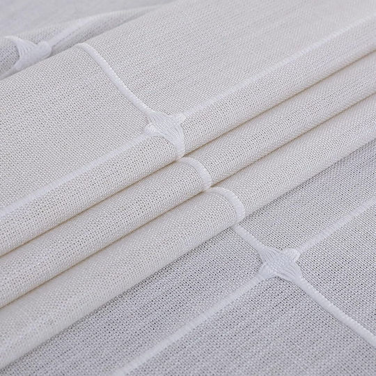 FRIPIA Linen Tablecloth With White Embroidery 140x300cm