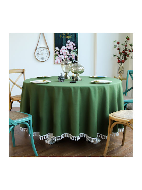 FRIPIA FRIPIA Tischdecke Rotunde Leinen Grün F180cm