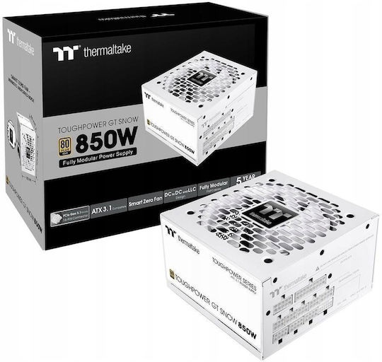 Thermaltake Toughpower GT Snow 850W White Computer Power Supply Full Modular 80 Plus Gold