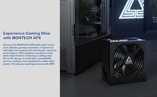 Montech APX 550W 550W Черен Компютърно захранване Пълен кабел