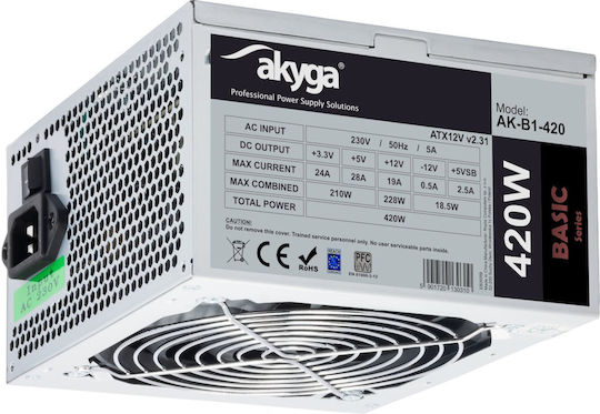 Akyga AK-B1-420 420W Schwarz Computer-Netzteil Voll verkabelt