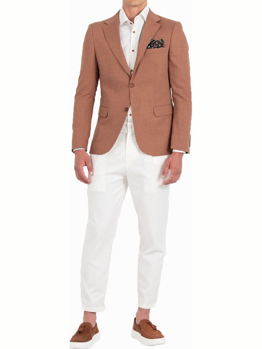 Summer Men's Suit Jacket with Slim Fit Bordeau